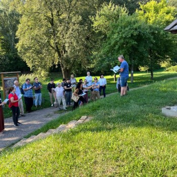 Die Jury an der Wanderhütte